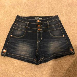 High waisted button up shorts